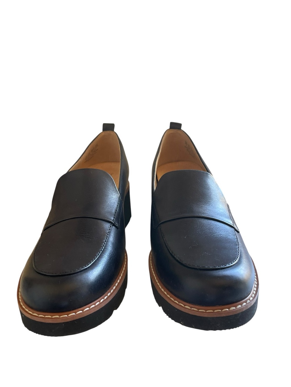 Naturalizer Darry Lug Black Leather Chunky Sole Loafers Size 8 NEW - Picture 4 of 14